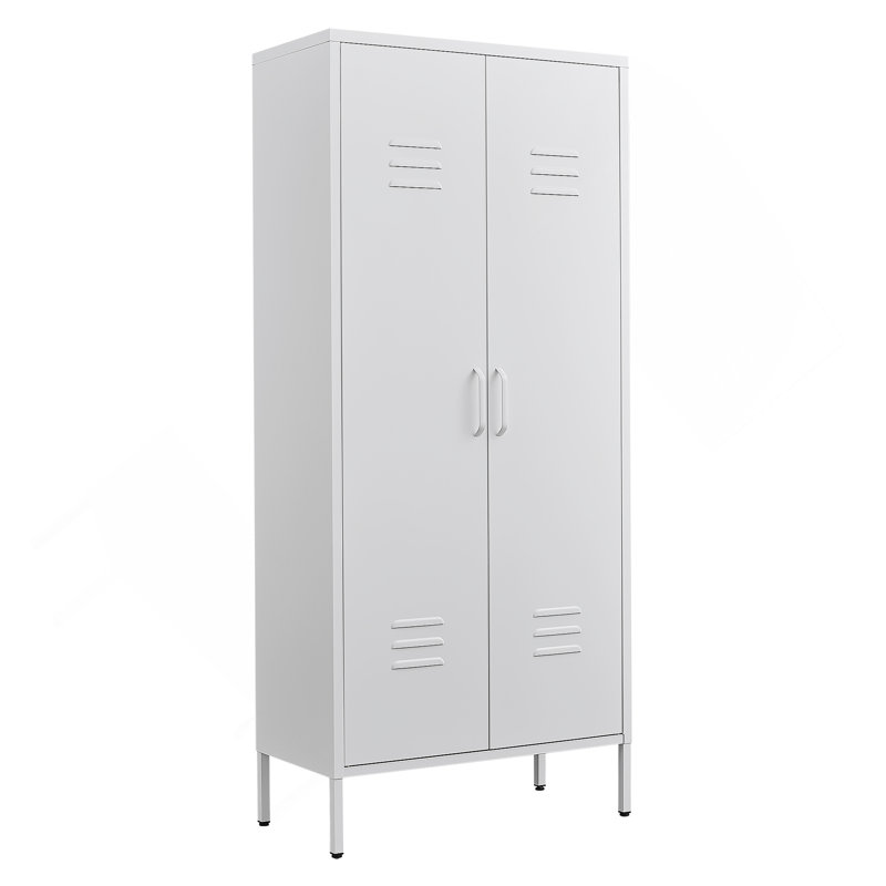 Storage Cabinet With Adjustable Shelves For Home Organization, White