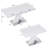 Modern Square Dining Table, Stretchable, White Table Top+MDF X-Shape Table Leg With Metal Base