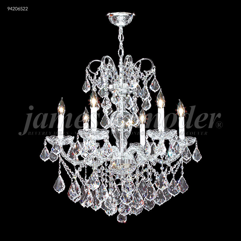 Lustre 6 lumières en verre Vienna, Strass Swarovski