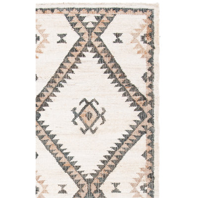 Alpharetta Southwestern Flatweave Jute Area Rug in Ivory/Black/Beige
