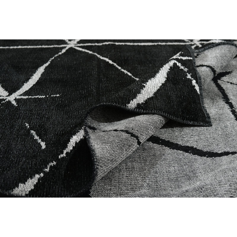 Tapis contemporain noir / argent Rapture, Rectangle 7 pi 10 po x 9 pi 10 po