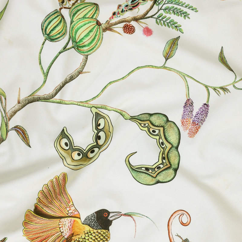 Thanda Nests Tablecloth - Cotton, 138" L x 78" W, Parakeet