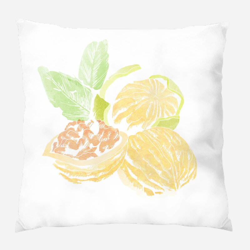 Coussin en noyer Rosio, Intérieur, Microsuède