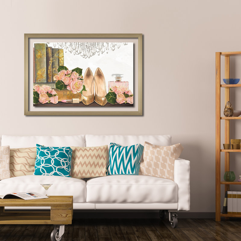 «Read to Me 2», impression sur toile, H 21,5 po x l 27,5 po x P 0,75 po, Encadrement champagne, Tapis transparent