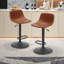 Ensemble de 2 tabourets de bar pivotants Mid-Century avec support pour le dos et hauteur réglable-1683755545