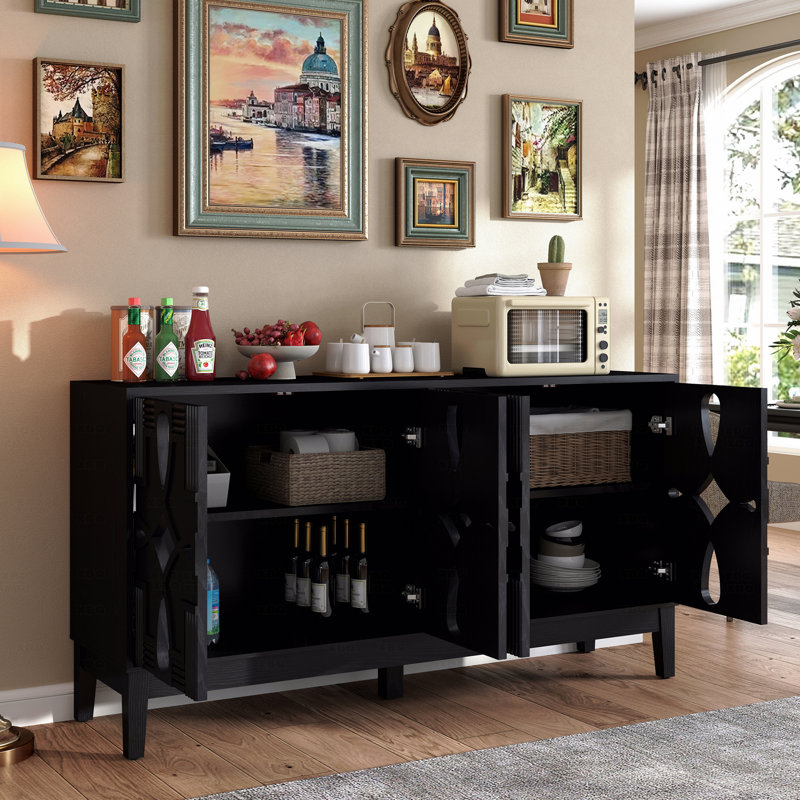 Buffet 60,5 "Mid Century, Noir
