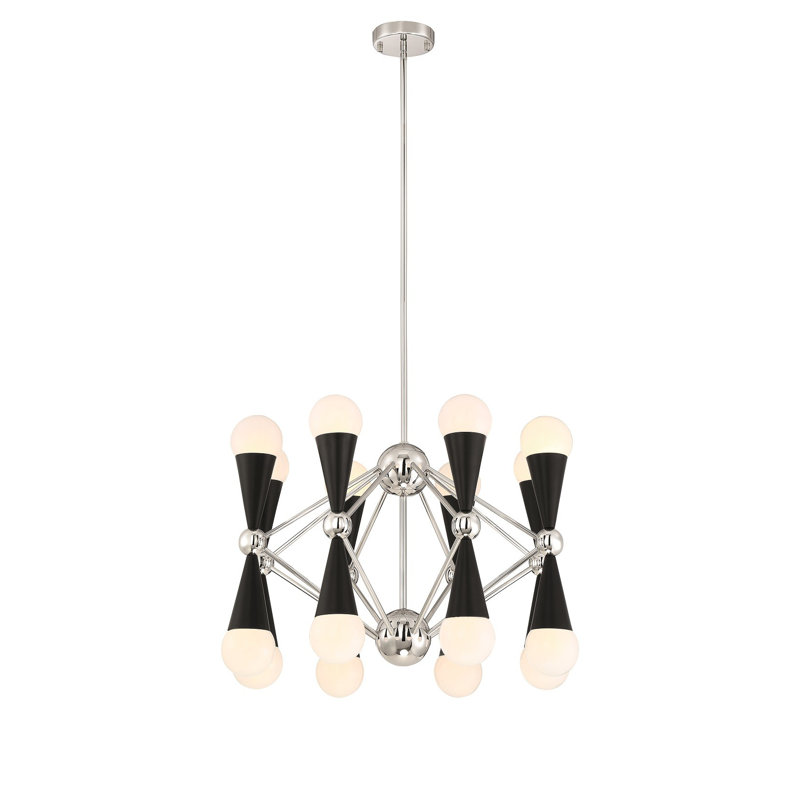Crosby 16 - Light Chandelier, Silver/Black