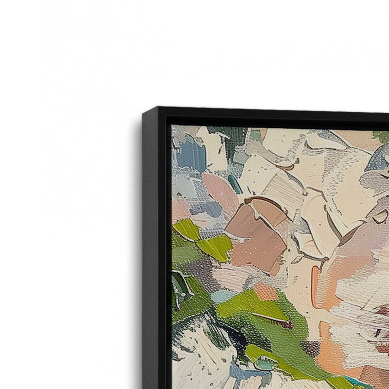 Impression sur toile Azzuro Cove, 32 po x 48 po, Cadre flottant noir satiné