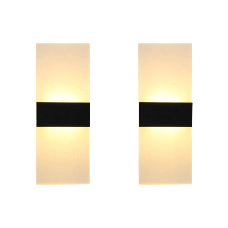 Cheyana Aluminium 12W LED Wall Light – Modern Acrylic Up/Down Wall Sconce in Matt Black, Brushed Gold & Brushed Silver, for Bedroom, Living Room & Corridor, 4000K [Energy Class A++]