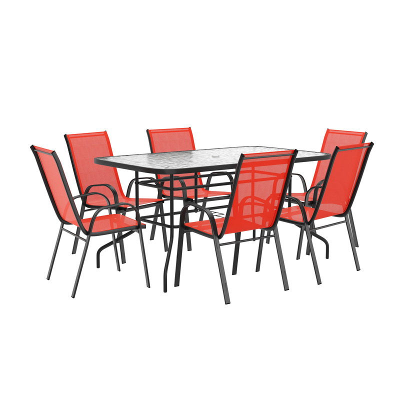 Ensemble repas Elgin, 6 pièces incluses, Rouge