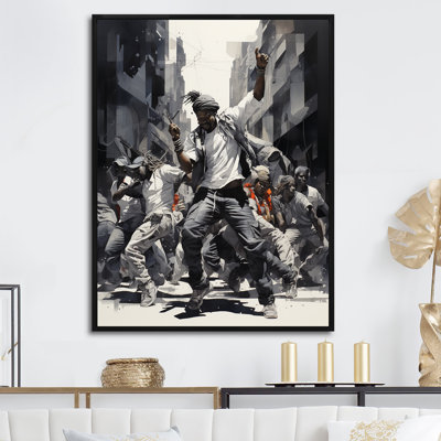 «Black and White Hip Hop Dance», art mural sur toile