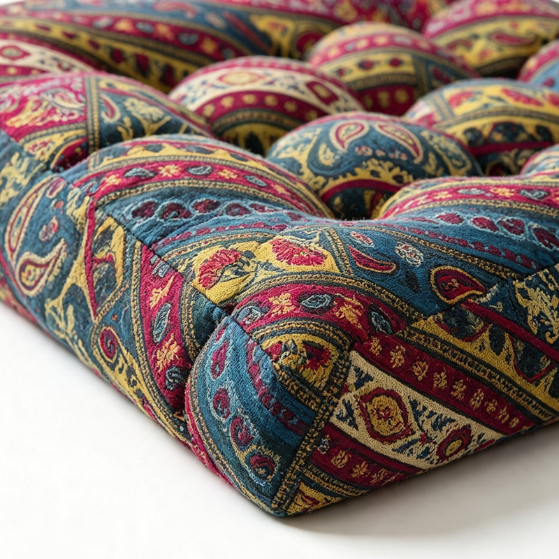 Ensemble de 2 coussins de sol carrés Boho pour adultes, 22 po