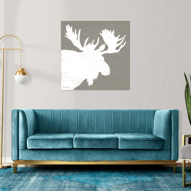 Moose Silhouette Contemporary Forest Art, 36" H x 36" W