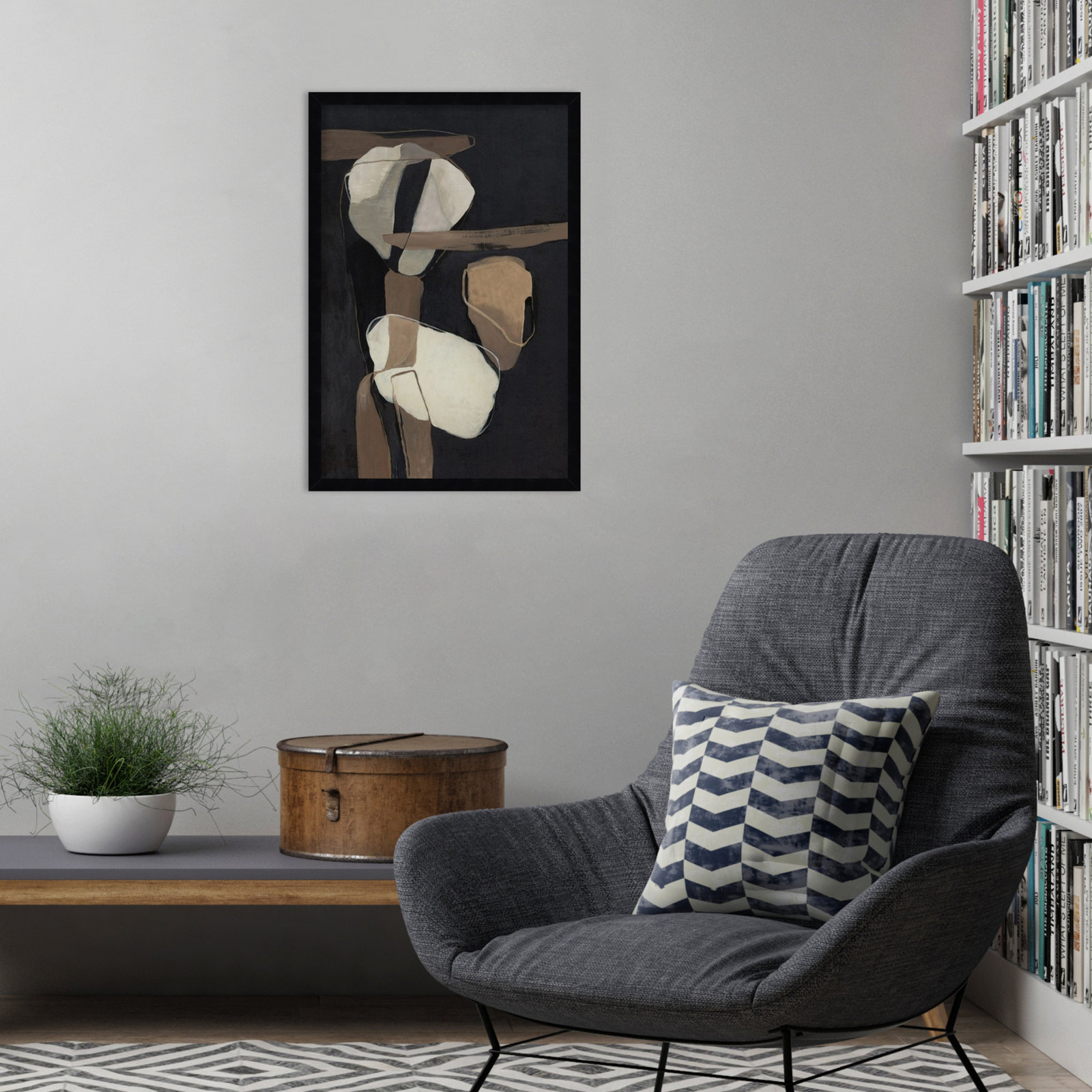 All Attached by Jacob q Wood Framed Wall Art Print, 25" H x 17" W, Black