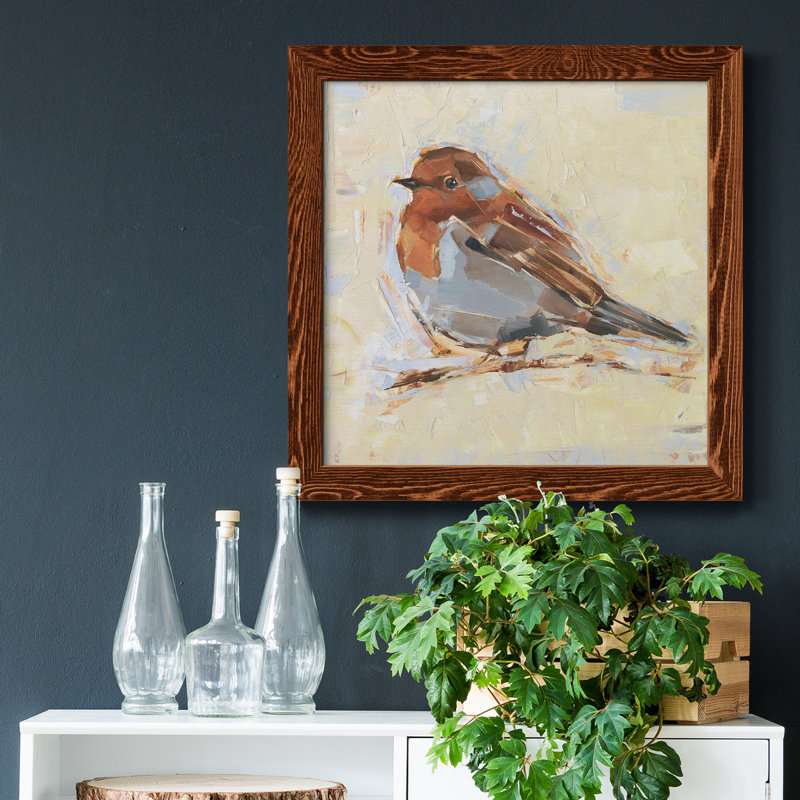 Toile avec cadre Bird I-Premium - prêt à accrocher, H 34,5 po x l 34,5 po x P 1 po, Érable encadré