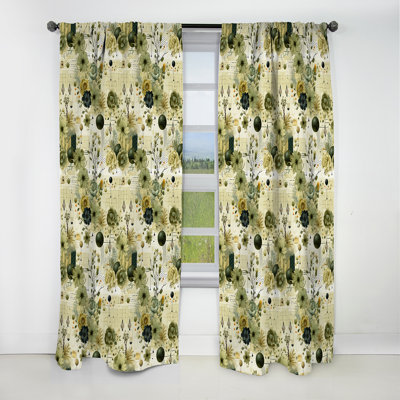 Green Botanical Dreams I - Rideau floral - Rideau occultant floral - 1 panneau