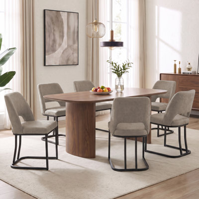 Chaises de salle à manger en similicuir, chaises de salle à manger rembourrées modernes, sans accoudoirs, chaise de cuisine décorative à dossier découpé avec base en métal