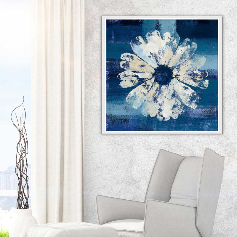 «Ocean Bloom II», reproduction sur toile, H 27,5 po x l 27,5 po x P 2 po, Cadre flottant blanc