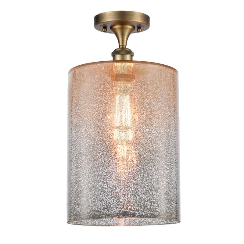 Plafonnier semi-encastré 1 lumière 9 po Leilani, Laiton brossé, Mercure, Ampoule DEL 6 watts Vinage