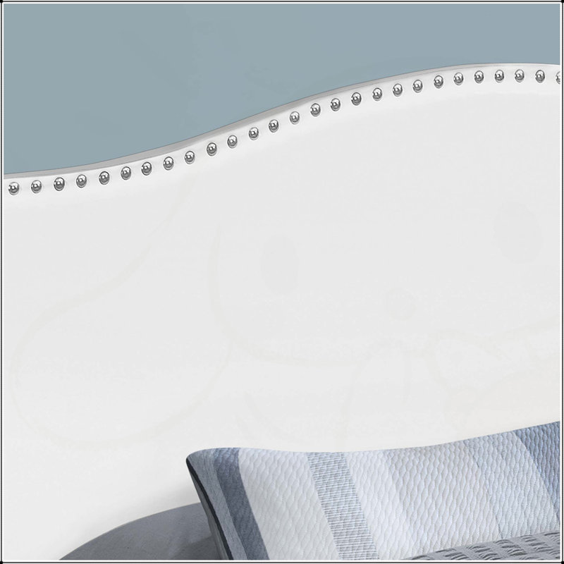 Bed, Headboard Only, Bedroom, Upholstered, Leather Look, Transitional, White, Queen
