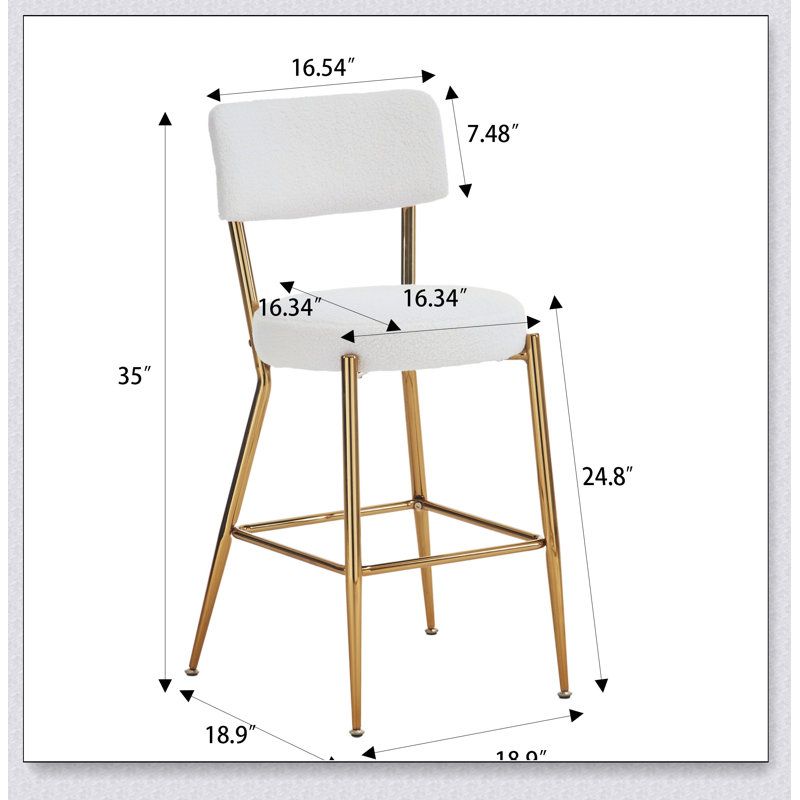 Tabouret de comptoir Mylhana, Beige