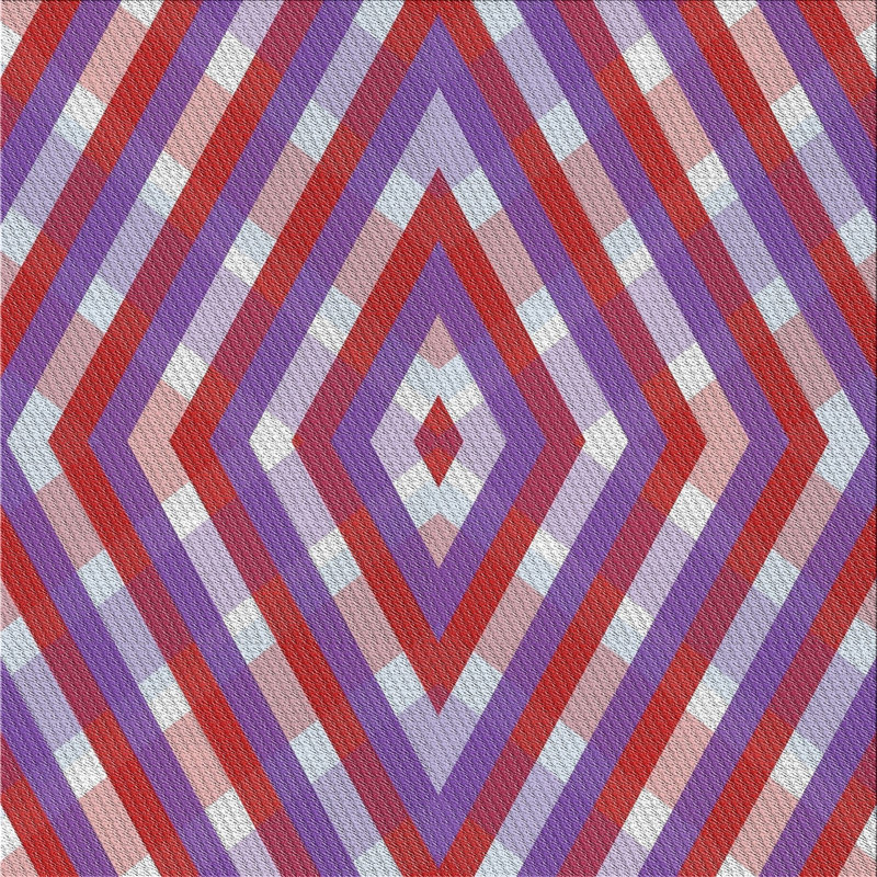 Tapis géométrique violet / mauve, Carré 7 pi
