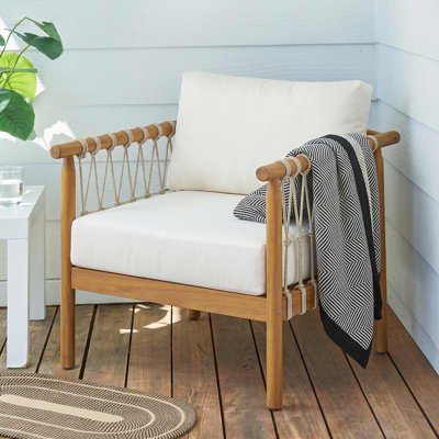 Chaise avec accoudoirs pour l'extérieur en bois d'acacia Oxton