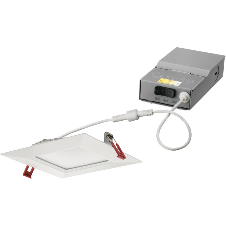 Wafer Square Smooth Selectable Colour Temperature 6" LED Retrofit Downlight Recessed Lighting Kit