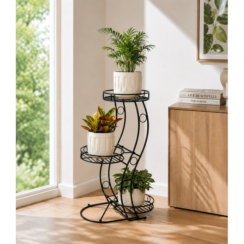 Support à plante rond, H 26 po x l 19,5 po x P 10,5 po