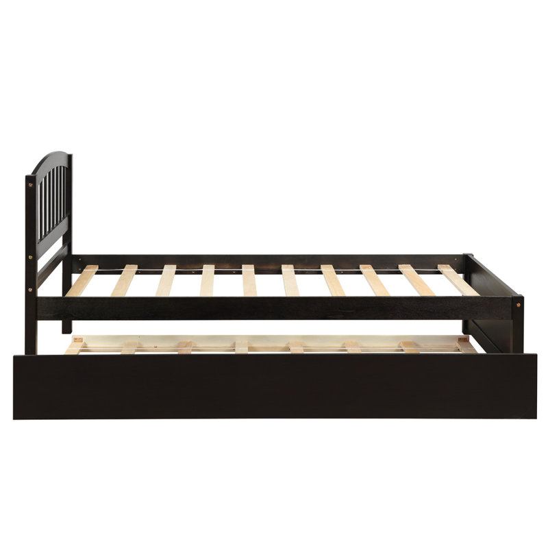 Base de lit en bois avec lit gigogne Platm Bed, Noir