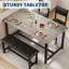 Ensemble de salle à manger 4 pièces avec banc, table de cuisine rustique avec chaises rembourrées, ensemble de table de salle à manger pour 4 personnes, ensemble de tables compactes pour petits espaces, appartements et salles à manger, gris rétro