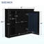 Armoire de rangement murale de salle de bain 35 po x 28 po, armoire à pharmacie, armoire murale moderne avec miroir, armoire à miroir avec 6 tablettes ouvertes (meuble-lavabo non inclus)