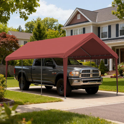 12' X 20' Carport Replacement Top Canopy Cover, Waterproof And UV Protected Garage Car Port Cover With Ball Bungee Cords