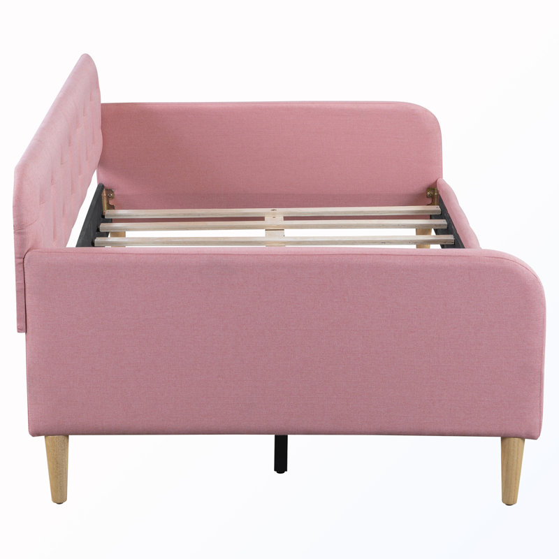 Twin Size Upholstered Daybed, Pink