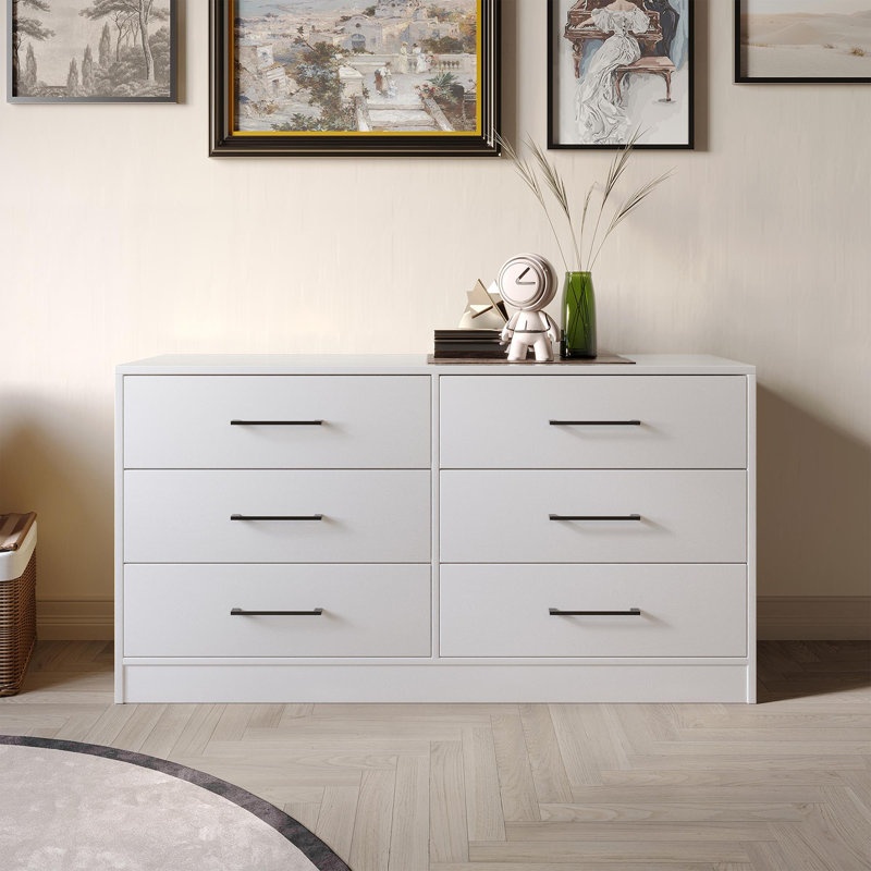 6 Drawers Dresser, White