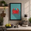 Crab in Teal Modern - Wrapped Canvas-480168816-480168830
