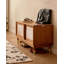 Banc à chaussures rétro avec rangement à persiennes en bois d'hévéa pour le salon et le vestibule-498390624-498390626