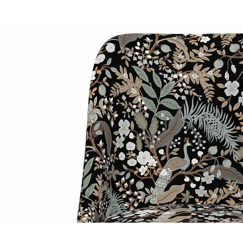 Chaise de bureau Brynn, Lin noir RPC Peacock, Doré