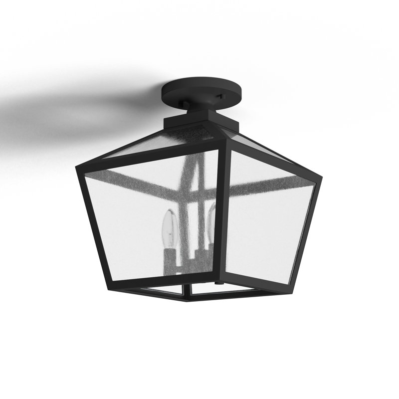 Ricardo Black 3 - Bulb Outdoor Semi Flush Mount