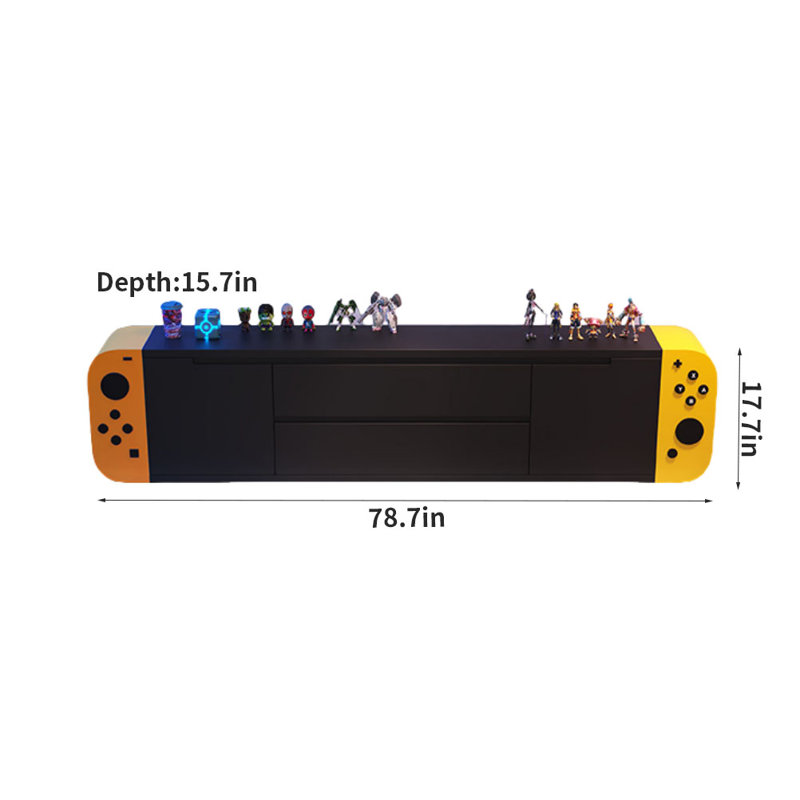 Meuble télé Sense Simple Design, Jaune et orange
