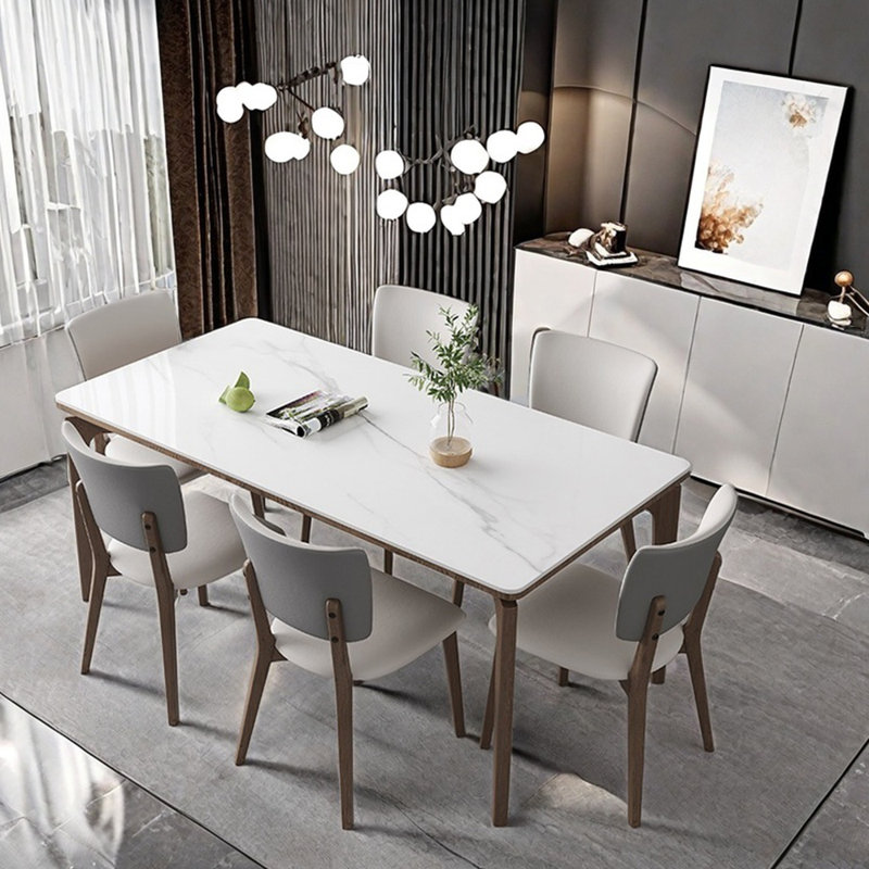 Table et chaise en frêne blanc, H 29,52 po x L 70,86 po x l 35,43 po