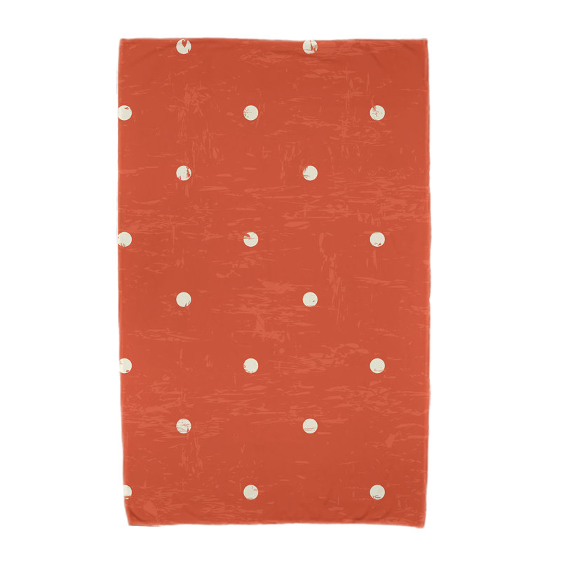 Serviette de plage pois dot en microfibre, Orange