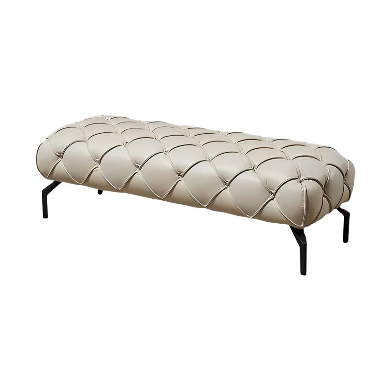 Banc rembourré en similicuir Nordic Light Luxury, H 12,99 po x l 55,11 po x P 21,65 po