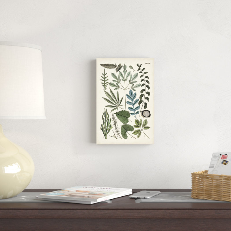 Fougères fantaisistes - peinture sur toile tendue, H 12 po x l 8 po