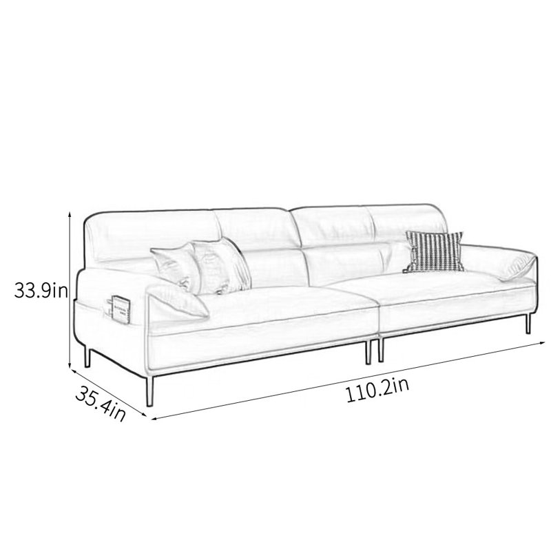Canapé de bureau Business, H 33,9 po x l 110,2 po x P 35,4 po