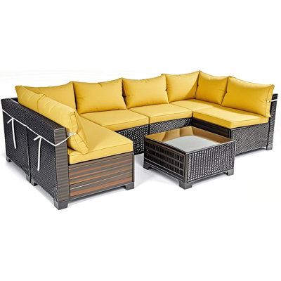 14Pack Cushion Slipcovers For 7 Pcs , Zippered And With Long-Term Use Durability In Patio Sectional Slipcovers, Zipper Splash Feature
