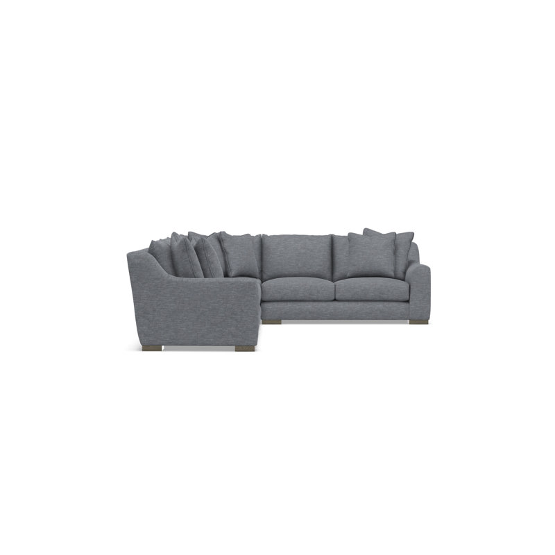 Gabi 5-Piece Fabric Sectional, Gray Polyester Blend, 35" H x  140" W x 110" D, Right Hand Facing