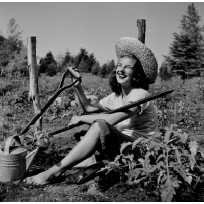 Posterazzi " Young Woman Resting In Farm Field "
