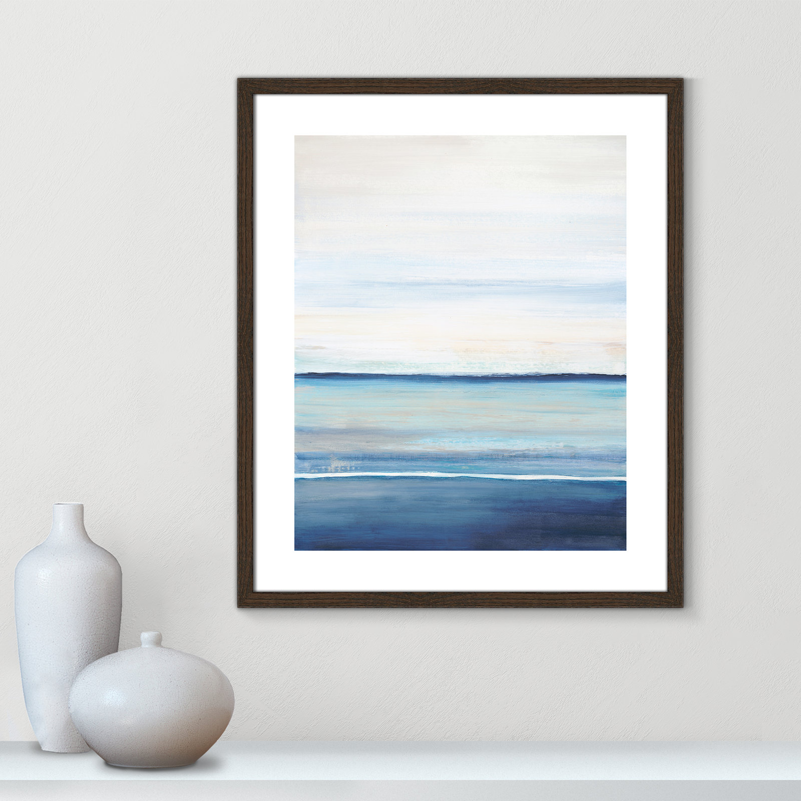 Emmit "Distant Whispers" Print by Filippo Ioco, 25.5" H x 21.5" W x 0.75" D, Walnut Wood Framed Paper