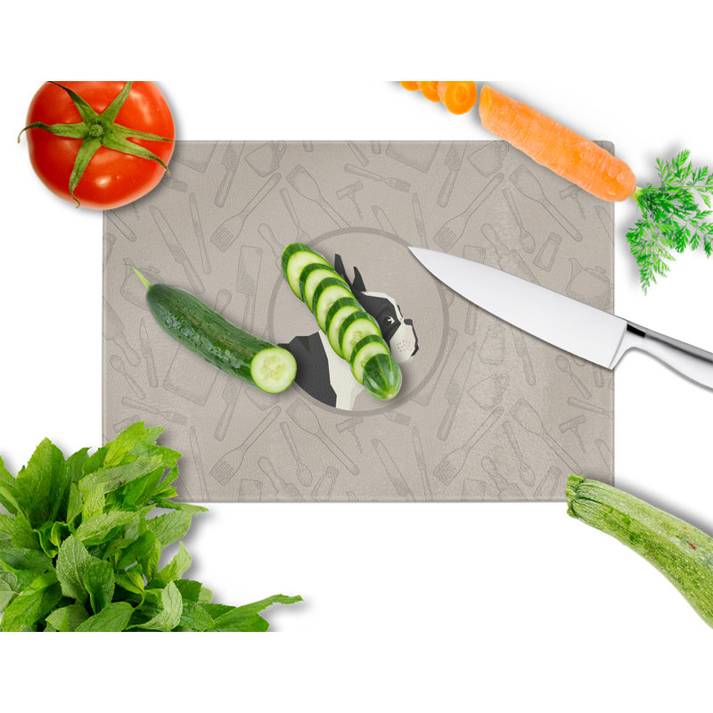 Caroline's Treasures Tempered Glass in the Kitchen Cutting Board, French Bulldog